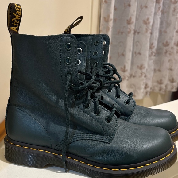 Dr. Martens Forest Green Leather Boots - Picture 3 of 8